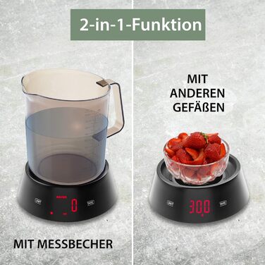 Цифрова шкала мірного стаканчика ADE Мірний стаканчик, безпечний для посудомийної машини, зі станцією зважування 1 л і максимальна вага 3 кг