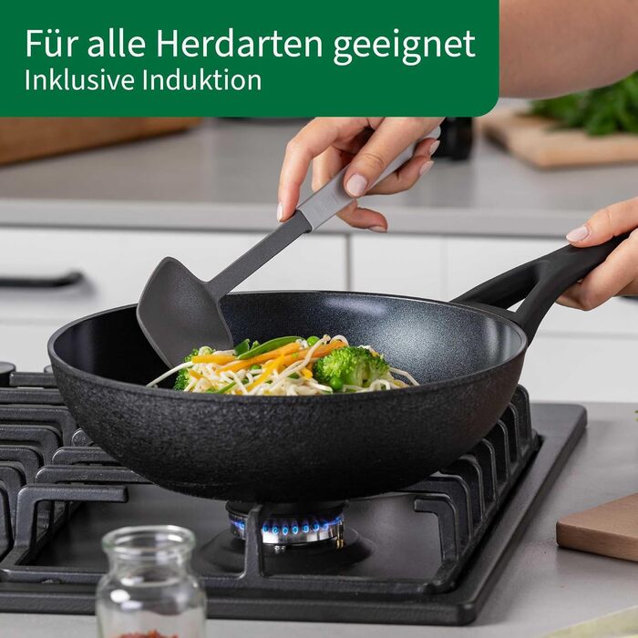 Гриль-сковорода Chefkoch від Fackelmann: преміум-якість, діаметр 28 см, антипригарне покриття, з переробленого алюмінію, для всіх типів плит, сумісна з духовкою