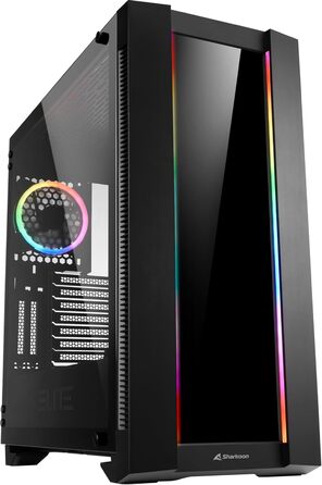 Корпус для ПК Sharkoon Elite Shark CA200G з ARGB підсвіткою, 8-канальним RGB-контролером, класичним та вертикальним монтажем відеокарти