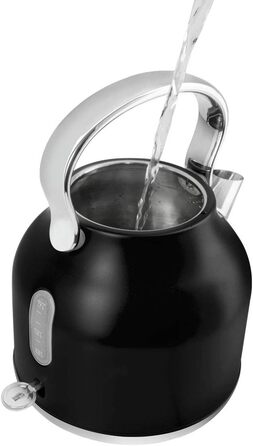 Побутова техніка RK3334 Чайник з нержавіючої сталі 1,7 л RETROSIGN, висока якість виготовлення, чорний
