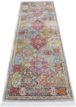 Вінтажний килим Harleen Runner Multicolor 60x180 см Квітковий Сучасний килим для вітальні та спальні 60x180 см Multicolor