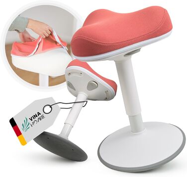 Офісний стілець SH-01 Zip з знімним чохлом | Ергономічний стілець для роботи та відпочинку | З сертифікацією IGR | Регульована висота (58-83 см) | Рожевий