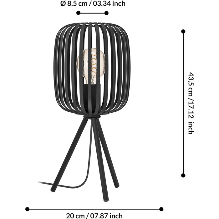 Торшер EGLO Tripod Romazzina, пісочного кольору, штатив, цоколь E27 (настільна лампа чорна)