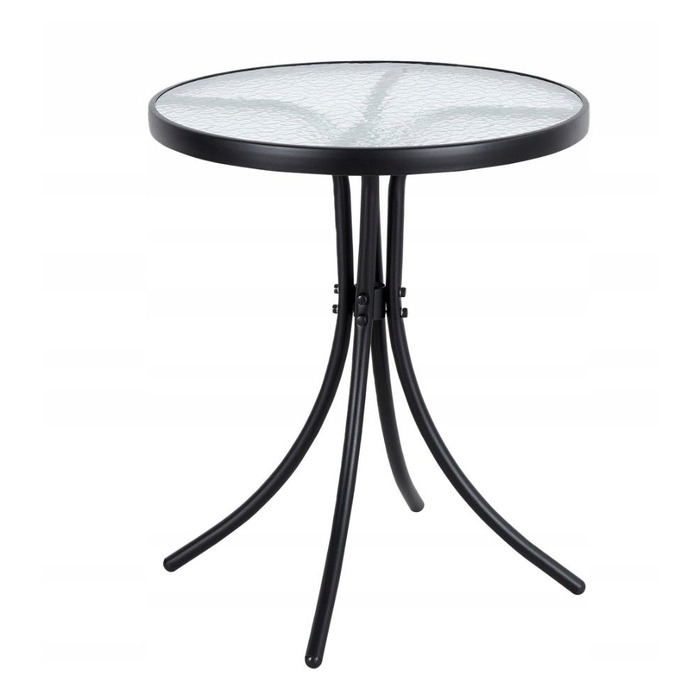 Комплект садових меблів із металу Kontrast, чорний, 3 предмети