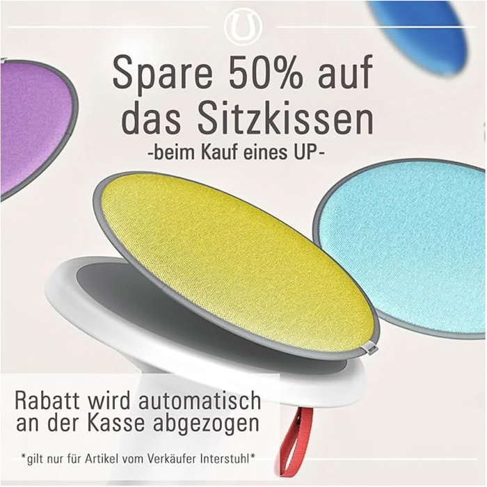 Ергономічний пуф Interstuhl UPis1 з ефектом гойдання - регульована висота, неслизьке дно та захист від перекидання - офісний пуф (Червоний, UP Junior)