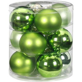 Чарівні різдвяні кулі скляні 8 см 12 шт. ялинкові дрібнички (іскристий натурально - Зелений Світло-зелений)