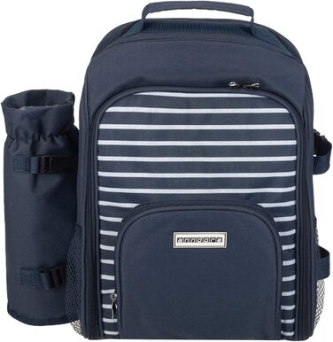 Набір для пікніка Anndora 15 предметів: рюкзак, деки, аксесуари, блакитно-білий, Navy Blue White Set