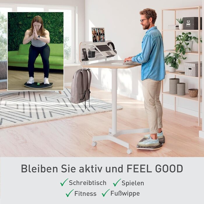 Підніжка для столу Leitz Ergo Cosy, регульована, сіра, 53710089 - для офісу та дому, знімає біль у спині та плечах