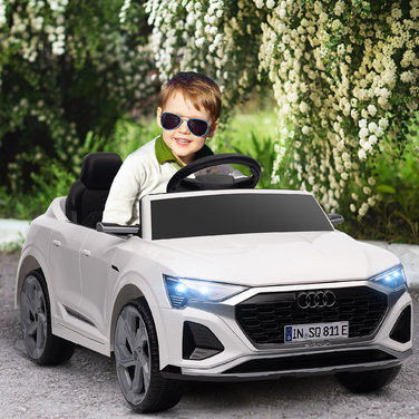 Електромобіль для дітей AIYAPLAY, Audi Q8, 12V, швидкість 3-5 км/год, пульт дистанційного керування, фари, музика, білий