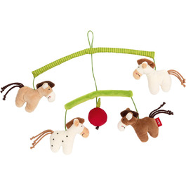 Мобільні іграшки для дітей з трав'яним покриттям для дівчаток і хлопчиків, дитячі іграшки, рекомендовані з народження, різнокольорові, 26x32 см (різнокольорові/коні), 49421