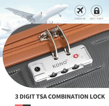 Набір валіз KONO 4 в 1: велика валіза, ручна валіза 55 см, косметичка, сумка для подорожей (кремово-білий)