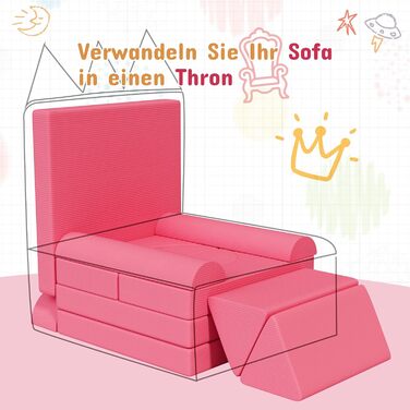 Дитяче ігрове диван-конструктор MAMIZO Cord, 15 частин, рожевий. Модульний диван-конструктор для гри та відпочинку в дитячій кімнаті. Оeko-Tex сертифікат.