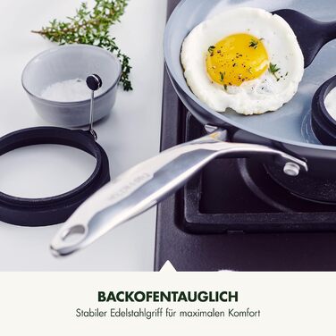 GreenPan Valencia Pro: сковорода з антипригарним покриттям Harteloxierte Keramik, 20 см та 26 см, без PFAS, з нержавіючою сталею, для індукційних плит, можна мити в посудомийній машині та використовувати в духовці, сірий колір