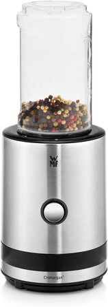 Блендер WMF Kult X Mix & Go Mini - електричний шейкер з пляшкою 600 мл, срібно-чорний, комплект аксесуарів 3 шт.
