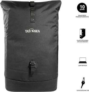 Л Daypack Grip Rolltop Pack - Рюкзак із застібкою на рулон і відділенням для ноутбука на 15 - 34 літри (Чорний), 34