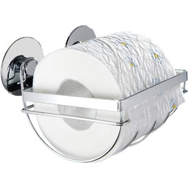 Тримач туалетного паперу з нержавіючої сталі Maximex TurboFIX - кріплення без свердління, нержавіюча сталь, 15,5 x 11 x 13 см, срібло