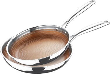 Набір сковорідок MasterPRO GIRO 2 шт. (20см & 24см) з антипригарним покриттям ILAG, нержавіюча сталь, для індукції та духовки, без PFAS/PFOA/PTFE