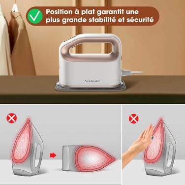 Праска для одягу Newbealer: компактна туристична праска, 1200W, 3 режими, швидкий нагрів 45с, зелено-золота