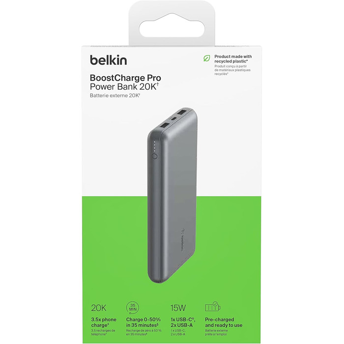 МАг, USB-C/USB-A, для iPhone, Galaxy, Pixel, iPad Space Grey, 20K Power Bank, 20 000