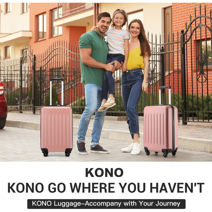 Чемодан-валіза KONO Hartschale на колесах 55 см (20 дюймів), Rosegold