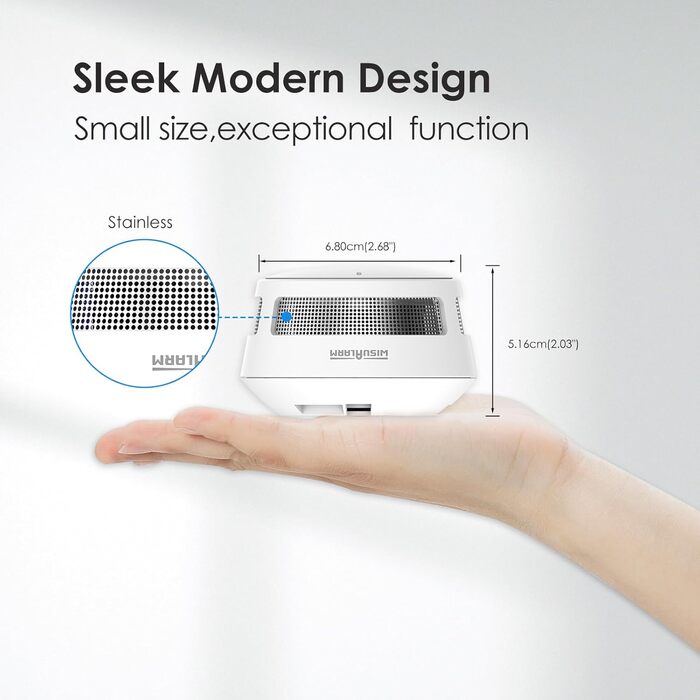 Датчик диму Rauchmelder: 5 шт. з батареєю на 10 років, для дому, з функцією віддаленого вимкнення звуку, велика кнопка тестування/вимкнення, EN14604