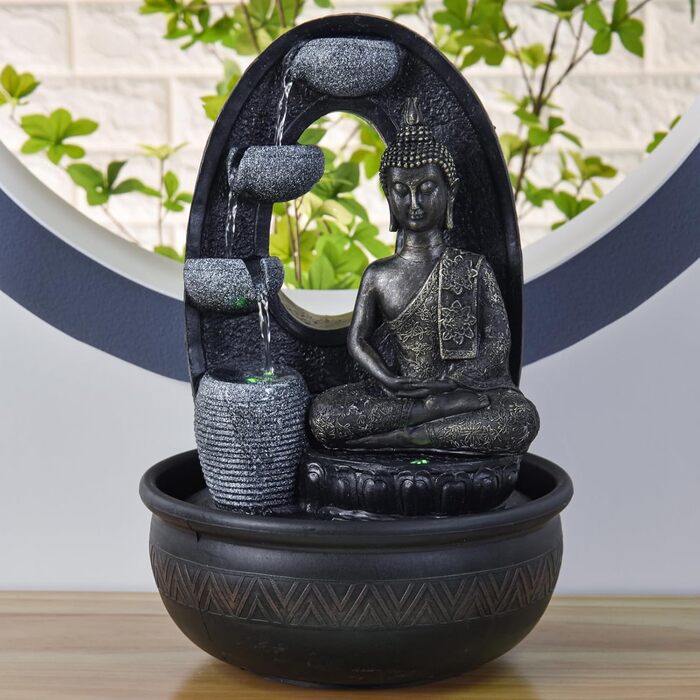 Водоспад Zen'Light Zimmerbrunnen Buddha Harmonie: фонтан Будди з LED-підсвічуванням, 40 см