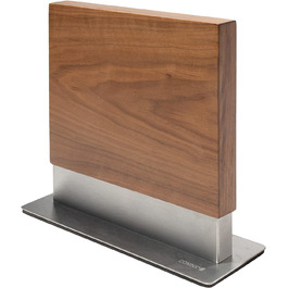 Магнітний брусок для ножів Coninx двосторонній | Тримач для ножів без ножів | Тримач для кухонних ножів з потужним магнітом | Підставка для ножів Coninx з антиковзким покриттям, горіховий колір