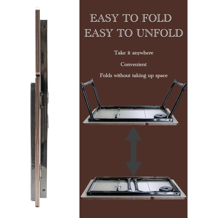 Столик для ноутбука з регульованими ніжками та підстаканником, підставка для читання, піднос для сніданку на диван, ліжко, терасу, балкон (Білий, Коричневий)