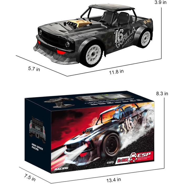 RC Автомобіль Fisca SG-1604 1/16 4WD Drift, 2.4GHz, 20км/год, Позашляховик Баггі