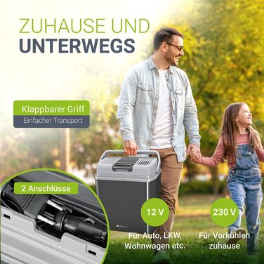 Автомобільний холодильник Juskys 24л 12/230V: термобокс для авто, кемпінгу, подорожей - охолодження та підігрів