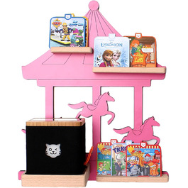 Полиця BOARTI Tigerbox Carosello маленька рожева підходить для тигрової коробки Touch і 15 тигрових карт, дитяча полиця для ігор і колекціонування