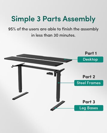 Електричний стіл Cubiker з регулюванням висоти, T-подійна металева ніжка, пам'ять налаштувань, антиколізійна система, біла стільниця