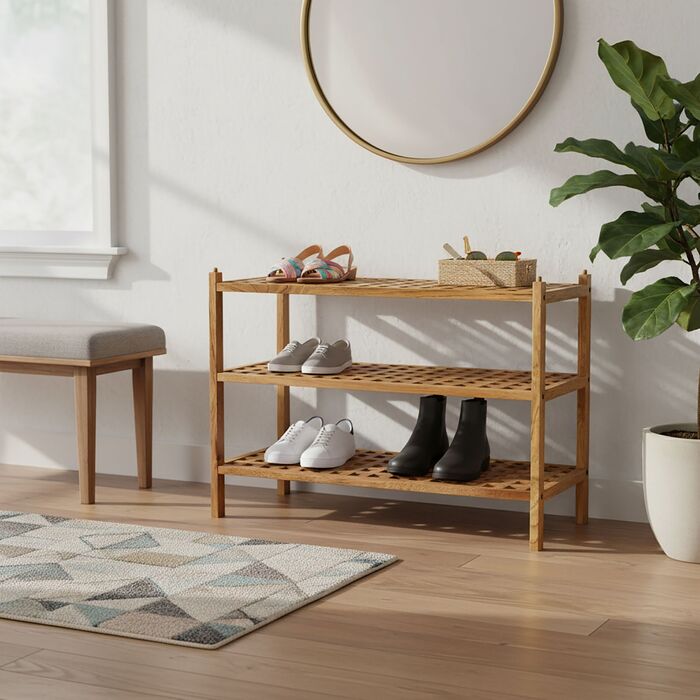 Стелаж для взуття Relaxdays з горіхового дерева з 3 ярусами
