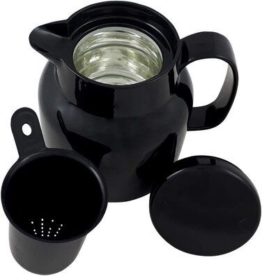 Пластиковий вакуумний глечик Helios Mondo з ситечком для чаю, чорний, 14,2 x 13,6 x 19,3 см 14,2 x 13,6 x 19,3 см Чорний