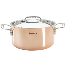 De Buyer Prima Matera 28 cm / 8L Copper Induction Stockpot with Lid (6242.28)