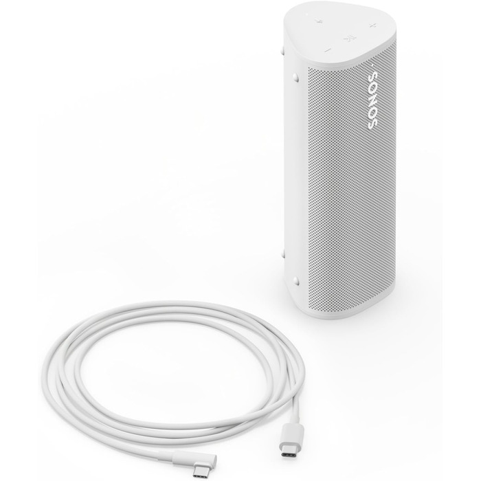 Портативна колонка Sonos Roam 2, водонепроникна, Bluetooth/Wi-Fi, 10 годин, голосове управління, для дому та вулиці, біла