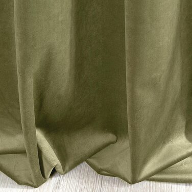 Фіранки для вілли Eurofirany оксамитові м'які оксамитові - вишукана фіранка товщиною 290 г/ м2, елегантна гладка однотонна пухнаста сучасна класична вітальня, спальня, вітальня, (10 петель, 140x250 см, оливково-зеленого кольору)