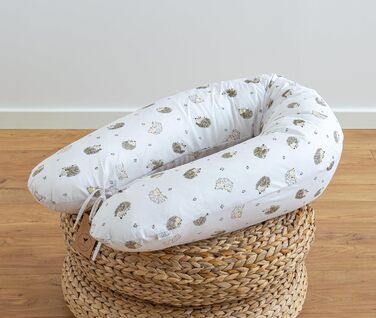 Подушка для вагітних LOOLAY 170 см - подушка для годування, подушка для сну на боці, 100% бавовна, знімний чохол, подушка для вагітних (Іжачок)