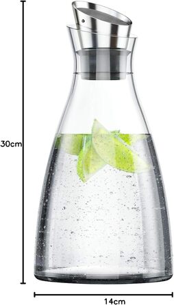 Емса Flow - термоджезва з нержавіючої сталі та скла, 1 л, 14x14x30 см | Зберігає холод до 4 годин | Емса