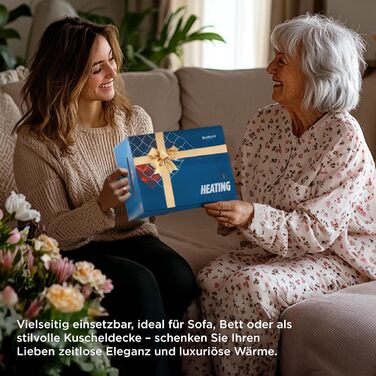 Електрична ковдра BEDSURE з автовимкненням, 130x180 см, сіра - тепла подарунок для мами на Різдво