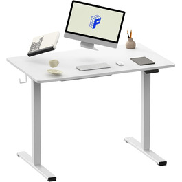 Електричний стіл з регулюванням висоти - Швидкий монтаж, ручне управління з пам'яттю - Стіл-стійка для офісу та домашнього офісу (білий), 1 100x60