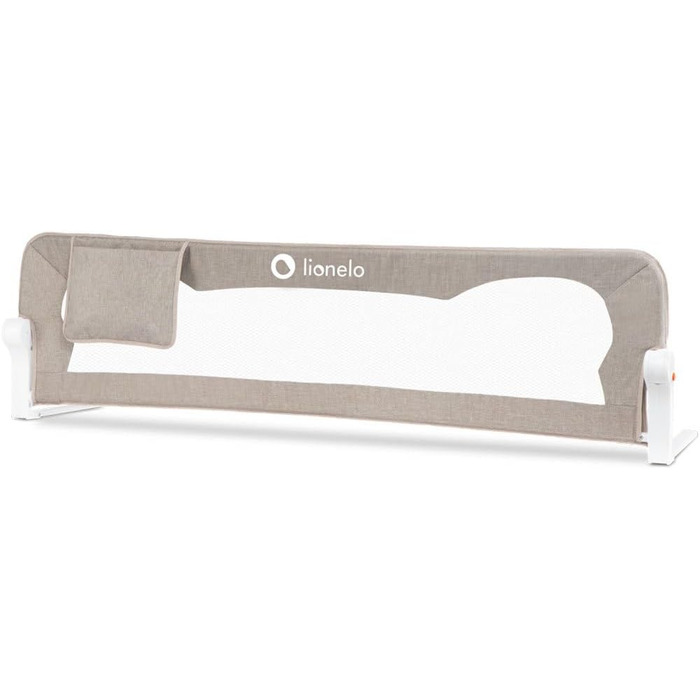 Бортик для ліжка Lionelo Eva захисний, 150 см, бежевий - сітка, складаний (180°), легкий монтаж