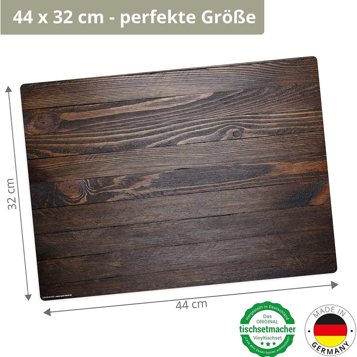 Набір килимків на стіл | 4 шт. з дерева (вініл) - антиковзаючі, без BPA - Made in Germany