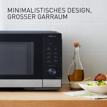 Мікрохвильова піч Panasonic NN-GD35HBGTG з грилем та функцією пару (23 л, чорний/нержавіюча сталь)