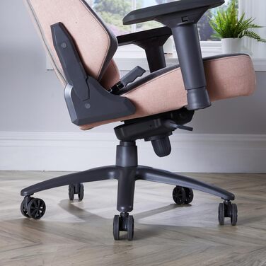 Офісне крісло X Rocker Onyx поворотне тканинна поверхня рожево-сіре