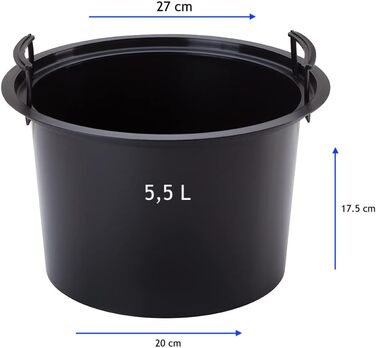 Горщик для квітів MELTOM Blumenkübel XL (48 см, Чорний) з винімним вкладишем