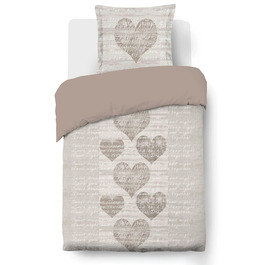 Комплект постільної білизни VISION Alice: простирадло 200x200 см та 2 наволочки 140x200 см, бавовна, бежевий