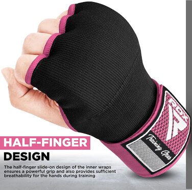 Гексоген внутрішні рукавички для боксу Тайська тренування, еластичні боксерські бинти довжиною 75 см, наручні спортивні спаринг-бинти для рук внутрішні боксерські рукавички перфораційні рукавички для пробивання м'ячів (L, рожевий)