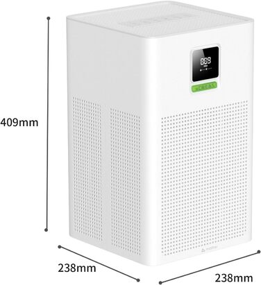 Повітряочисник з HEPA фільтром H13, сумісний з Matter, Apple Home, Alexa, Google Home, Home Assistant, ароматерапія, еко-режим, 62 м²