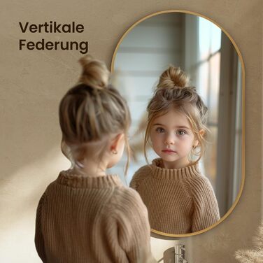 Дзеркало овальне EMKE Badspiegel Oval 45x60 см з золотим обрамленням для ванної кімнати